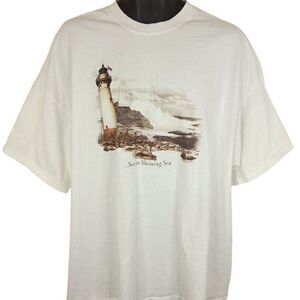 Lighthouse T Shirt Vintage 90s Y2K Sea To Shining Sea America The Beautiful Mens
